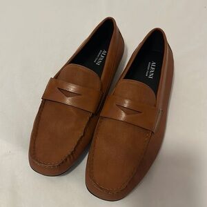 Alfani ANCHOR Men's Cognac Leaher Loafers size 10.5